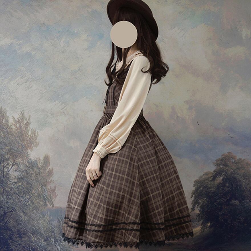 ゴスロリ通販 With U クラロリ ジャンスカ ジャンパースカート Vネック