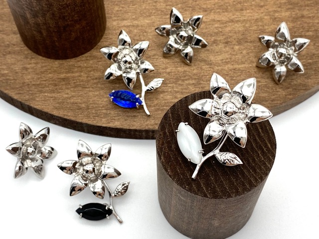 Joyeux ー silver ー [ earrings + leaf bijou ]