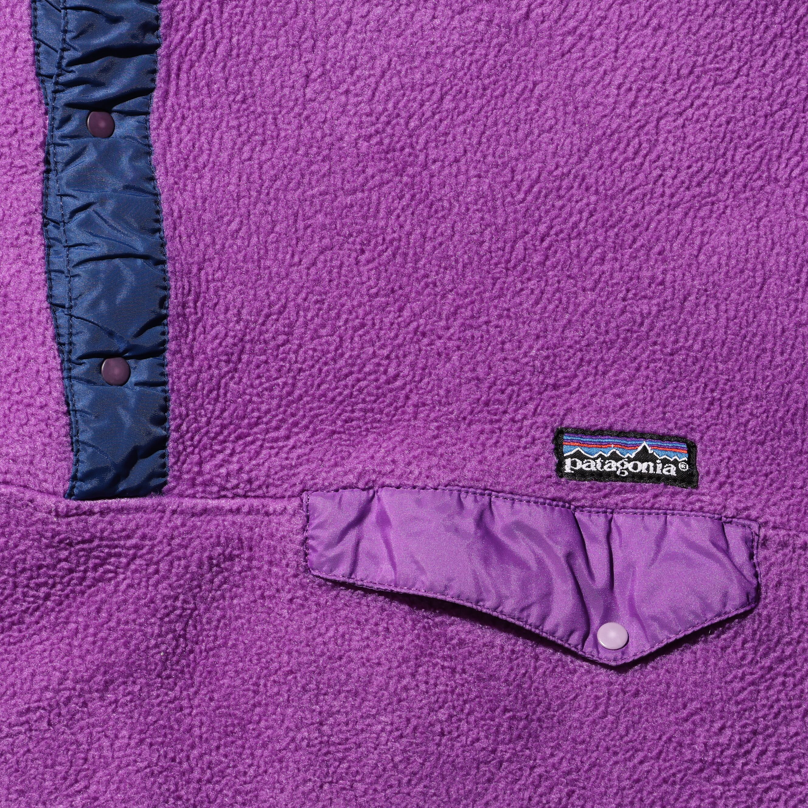 patagonia スナップt イエロー×パープル 前立てナイロン sizeM メンズ 