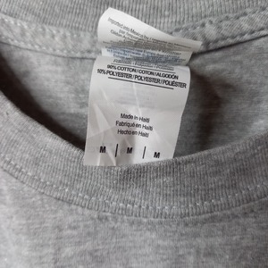 ギルダン　クルーネック　プリントTシャツ　リングスパン　ビッグロゴ　グレー　M