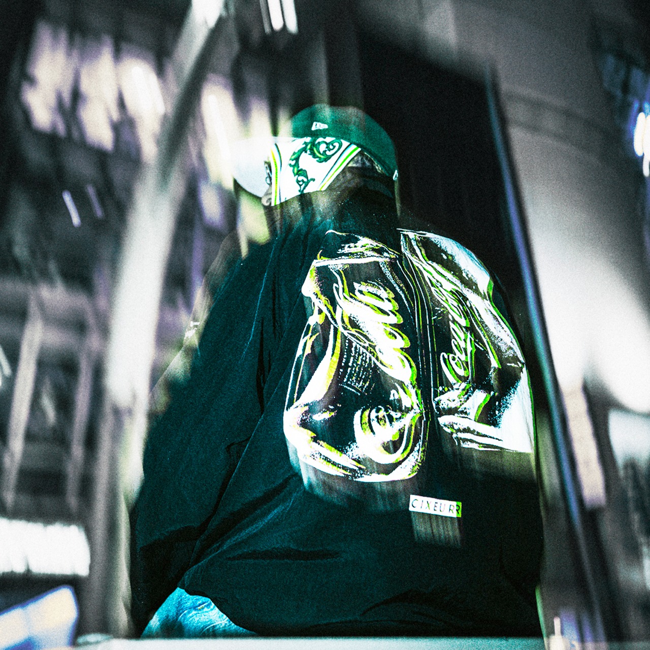 Nylon Jacket "New Error Glitch Coke" lime color