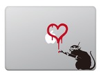 MacBook 対応 アートステッカ Banksy Love Rat 【並行輸入品】ハートのネズミ