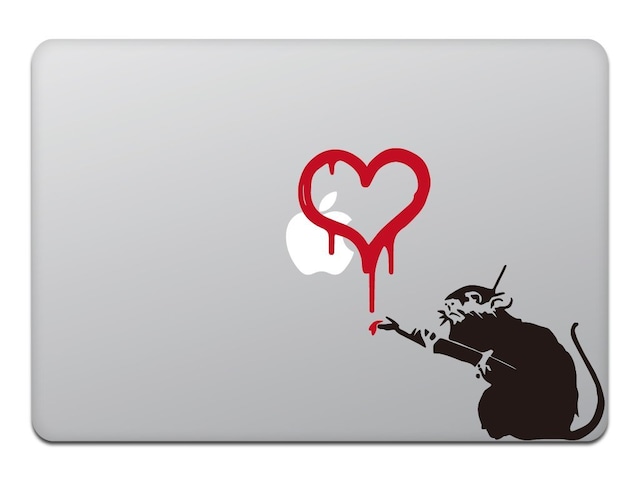 MacBook 対応 アートステッカ Banksy THE FLOWER THROWER 【並行輸入品】花束を投げる人