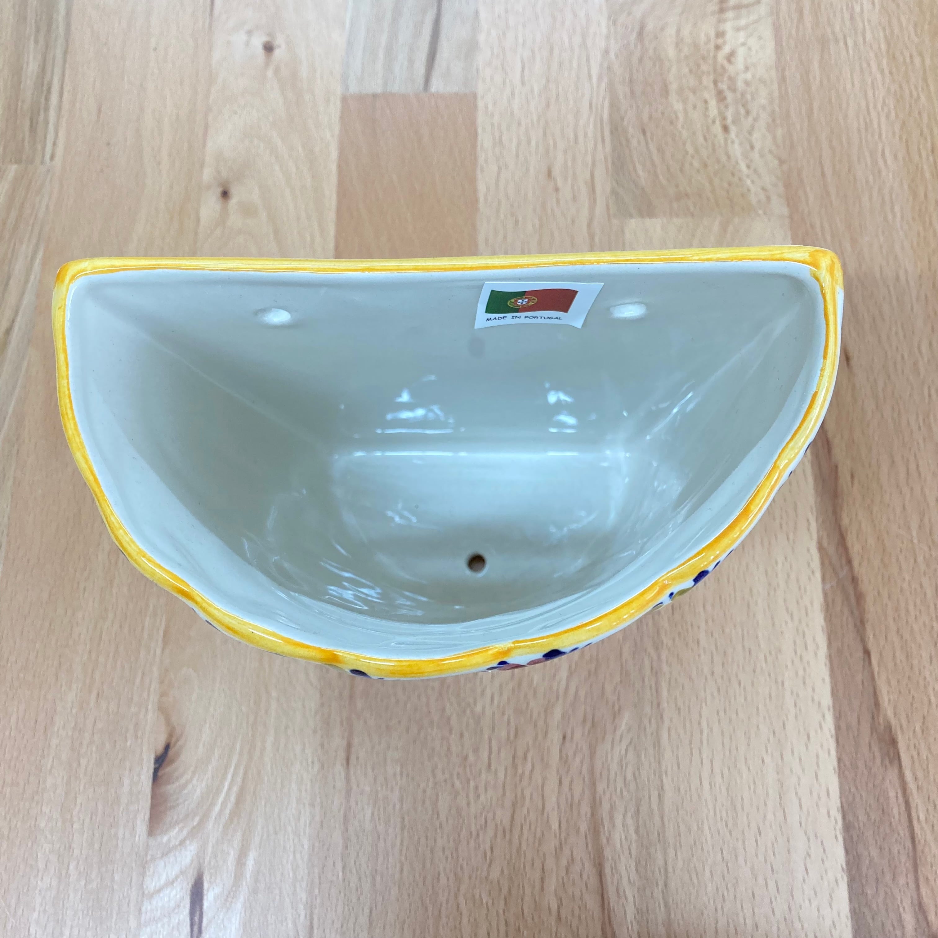 ポルトガル陶器 壁掛けプランター（ホワイトイエロー） | zakka kisiro