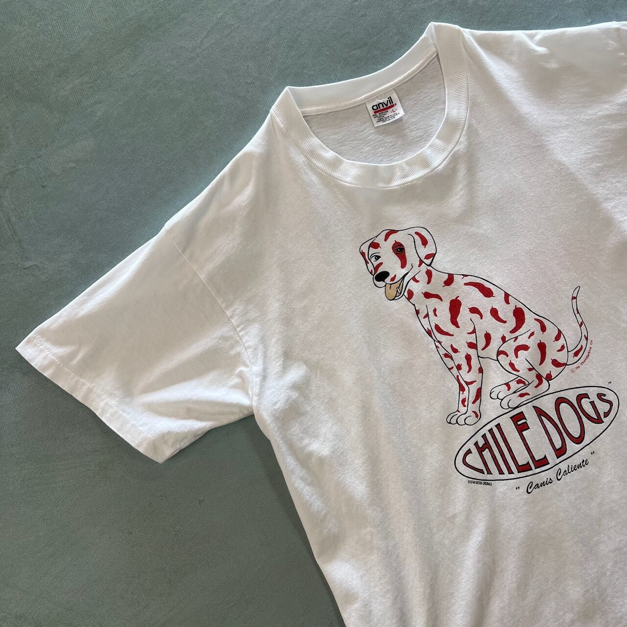 90s USA anvil シングルステッチ 両面プリント CHILE DOGS