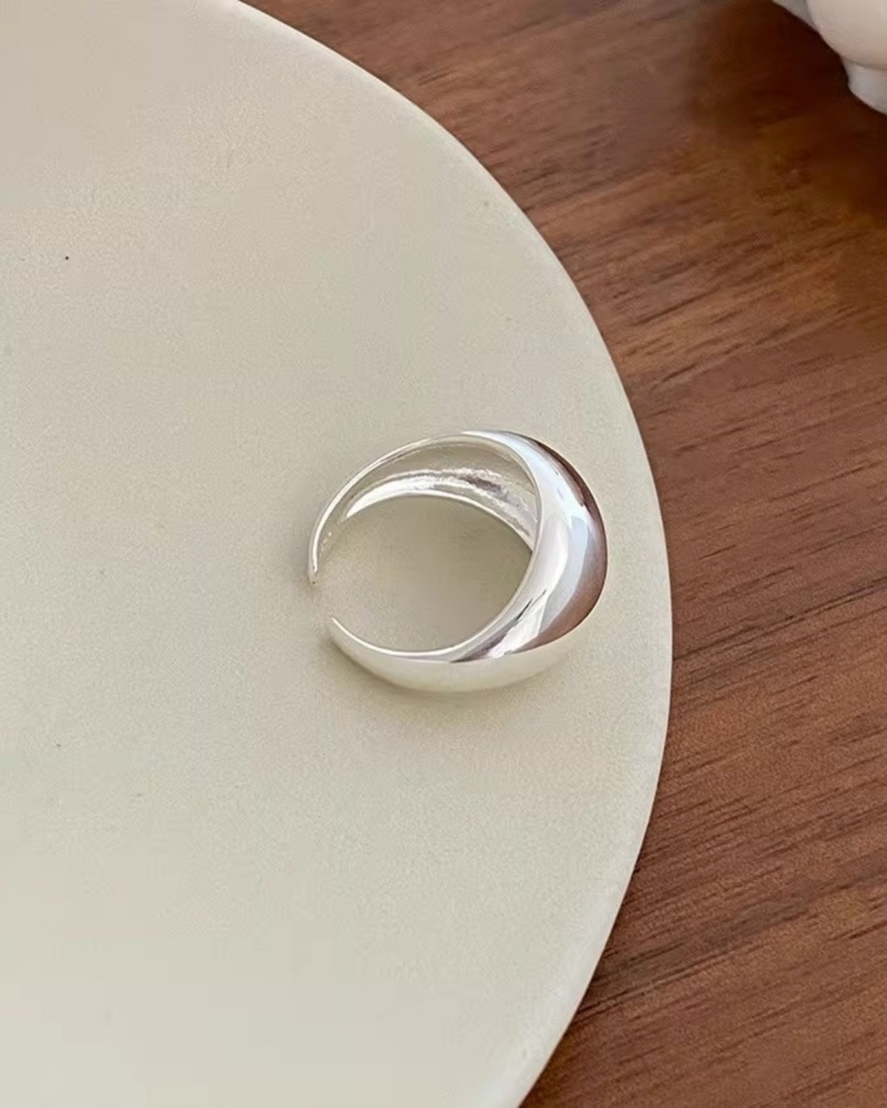 Silver dome open Ring L0114