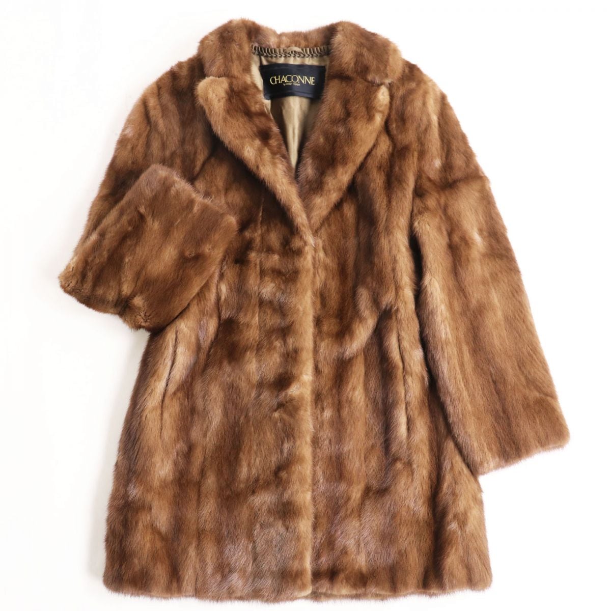 極美品●SAGA MINK サガミンク デザイン 本毛皮ショートコート ジャケット ダークブラウン 11号 毛質艶やか・柔らか◎
