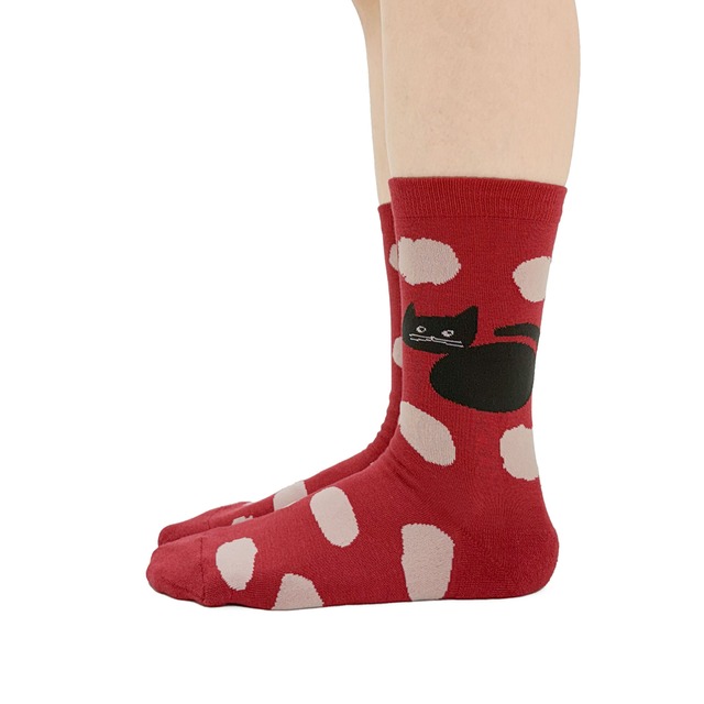 【JIN KITAMURA】北村人 SOCKS DOT POODLE ソックス ドット 黒猫