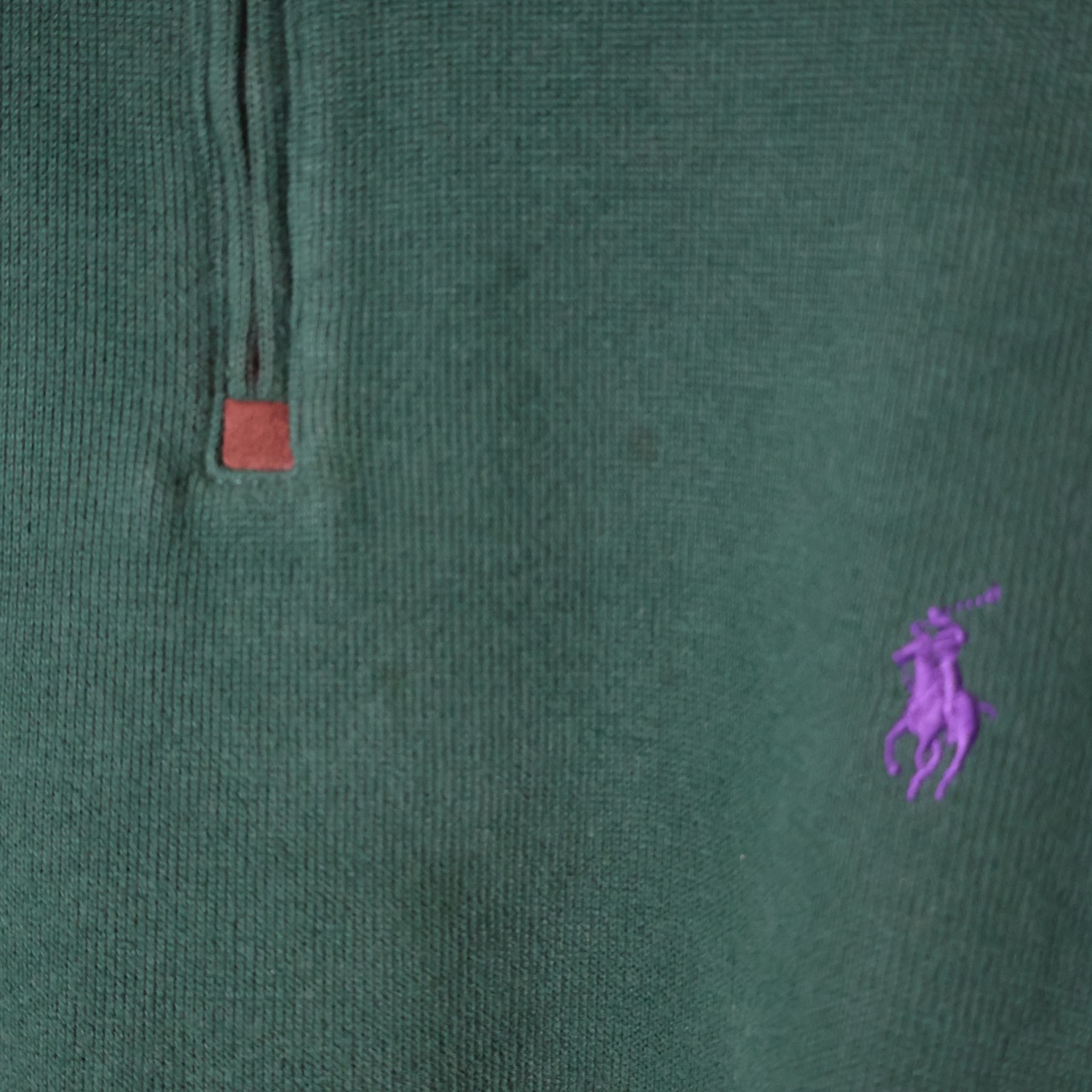 POLO RALPH LAUREN ハーフジップスウェット 緑 紫ポニー XL