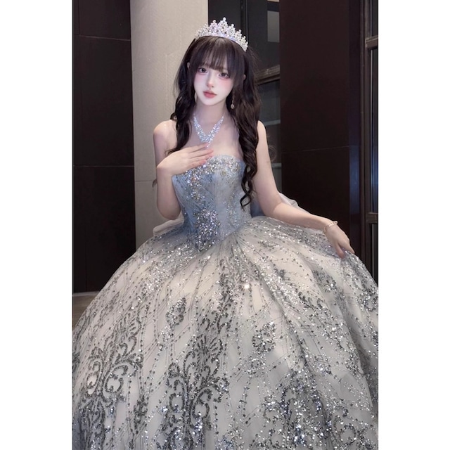 【自社手作り】ロングドレス パーティードレス ゴージャス パーティー 誕生日 結婚式 披露宴 LW2-LRF25/9/9