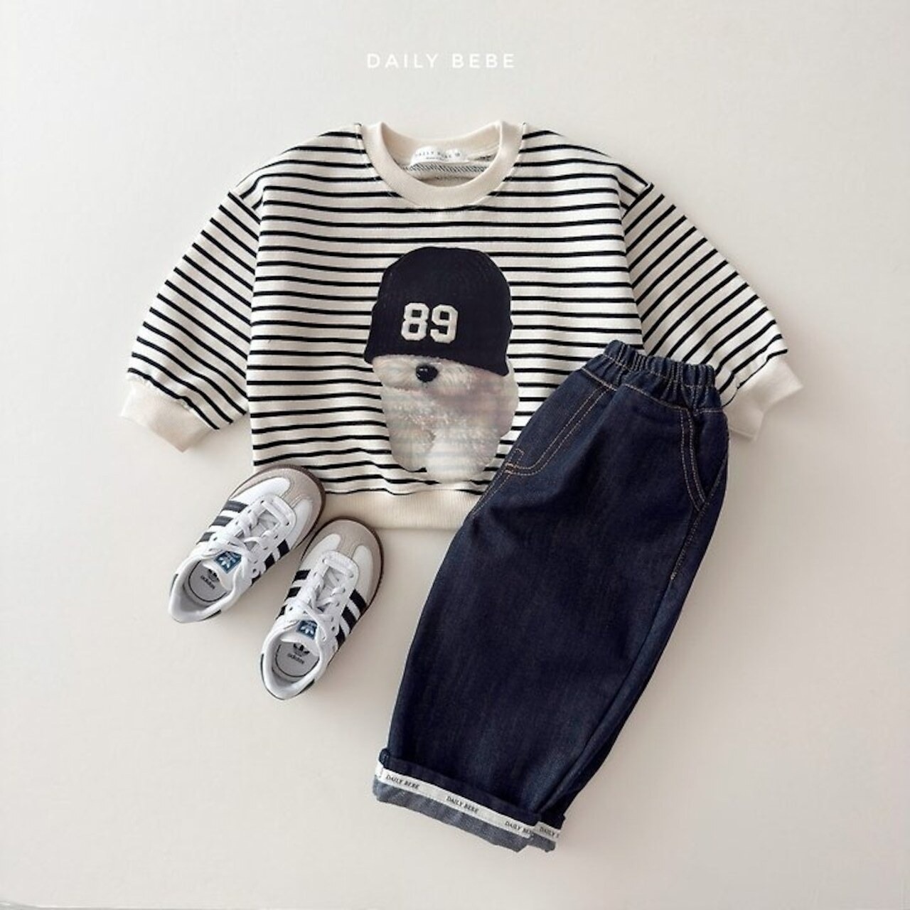 韓国子供服 / 26Autumn / 〖取寄〗DAILYBEBE / ロールアップデニムパンツ / キッズ服 / ジュニア服 / 秋服 *XS~JL*