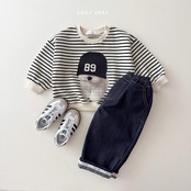 韓国子供服 / 26Autumn / 〖取寄〗DAILYBEBE / ロールアップデニムパンツ / キッズ服 / ジュニア服 / 秋服 *XS~JL*