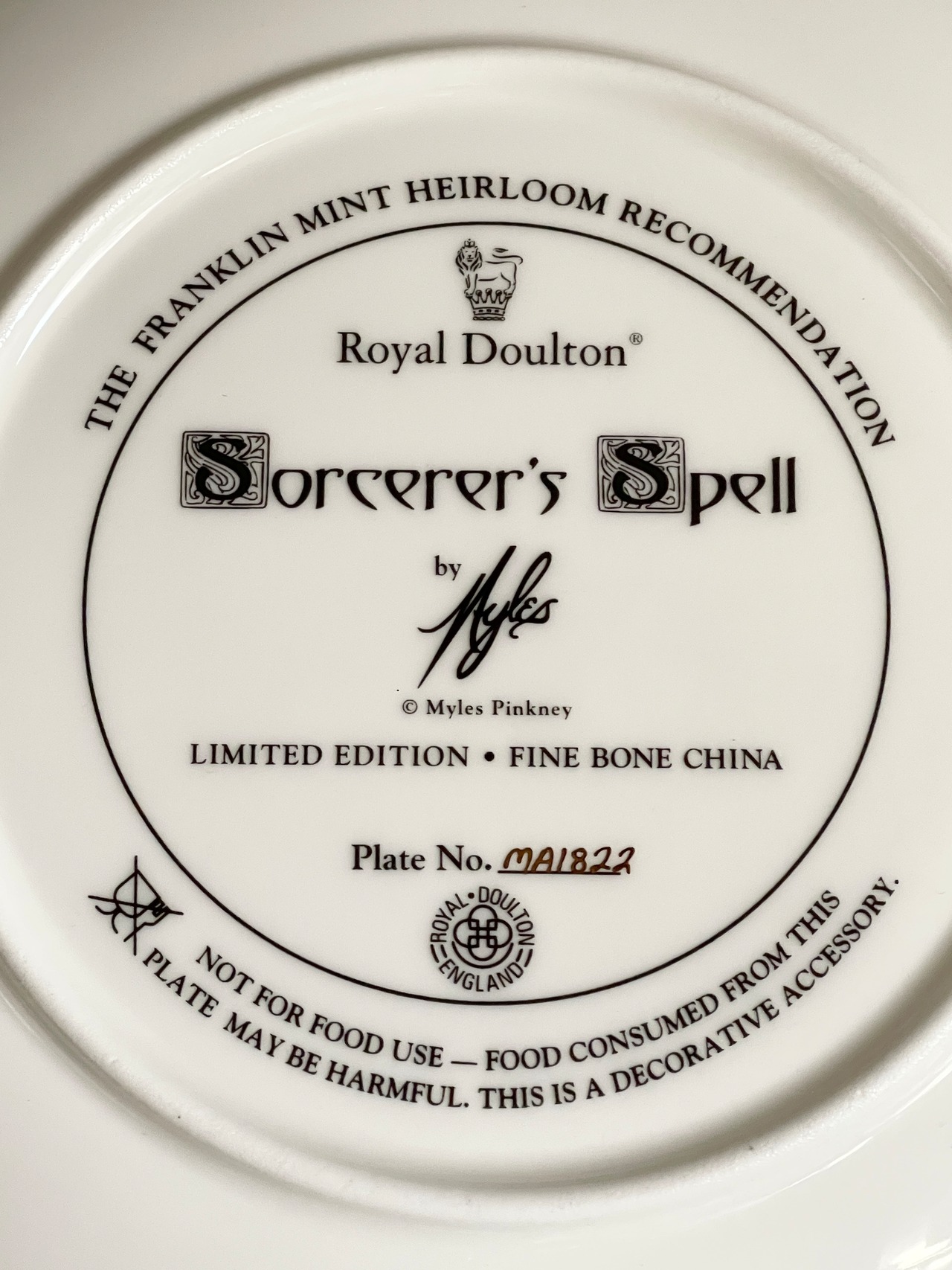 ◆Limited Edition『Royal Doulton（ロイヤルドルトン）』ドラゴンプレート Collection Plate イギリス製の画像09