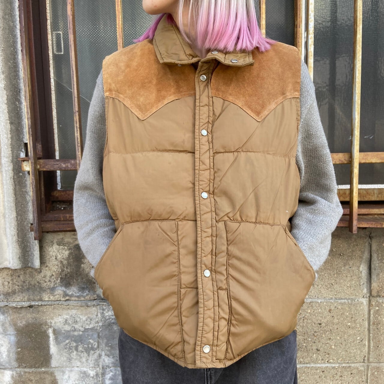 80年代 WOOLRICH ウールリッチ ダウンベスト アウトドアベスト メンズM 