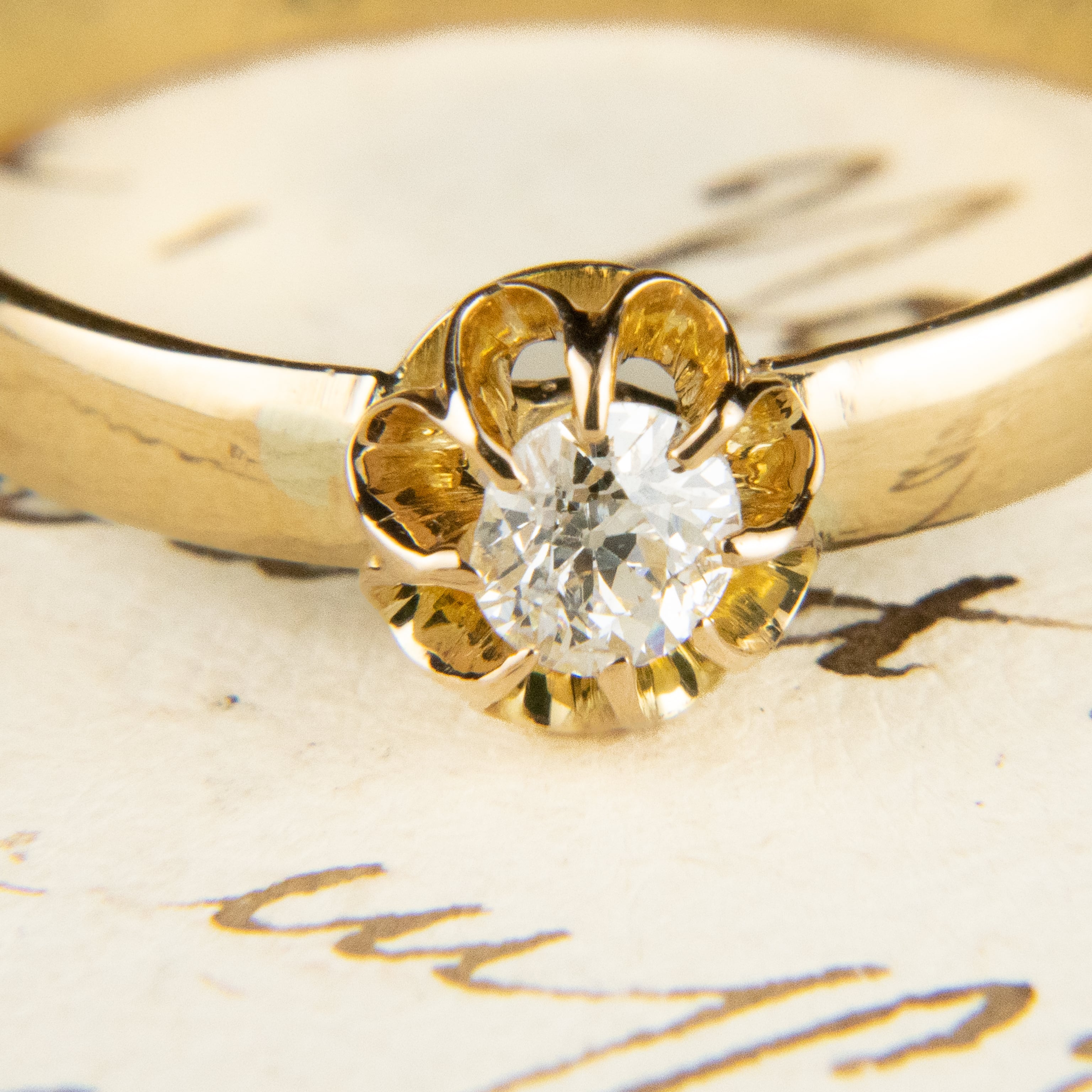 イギリス アンティーク リング 1900年前後頃 K18 オールドヨーロピアン  