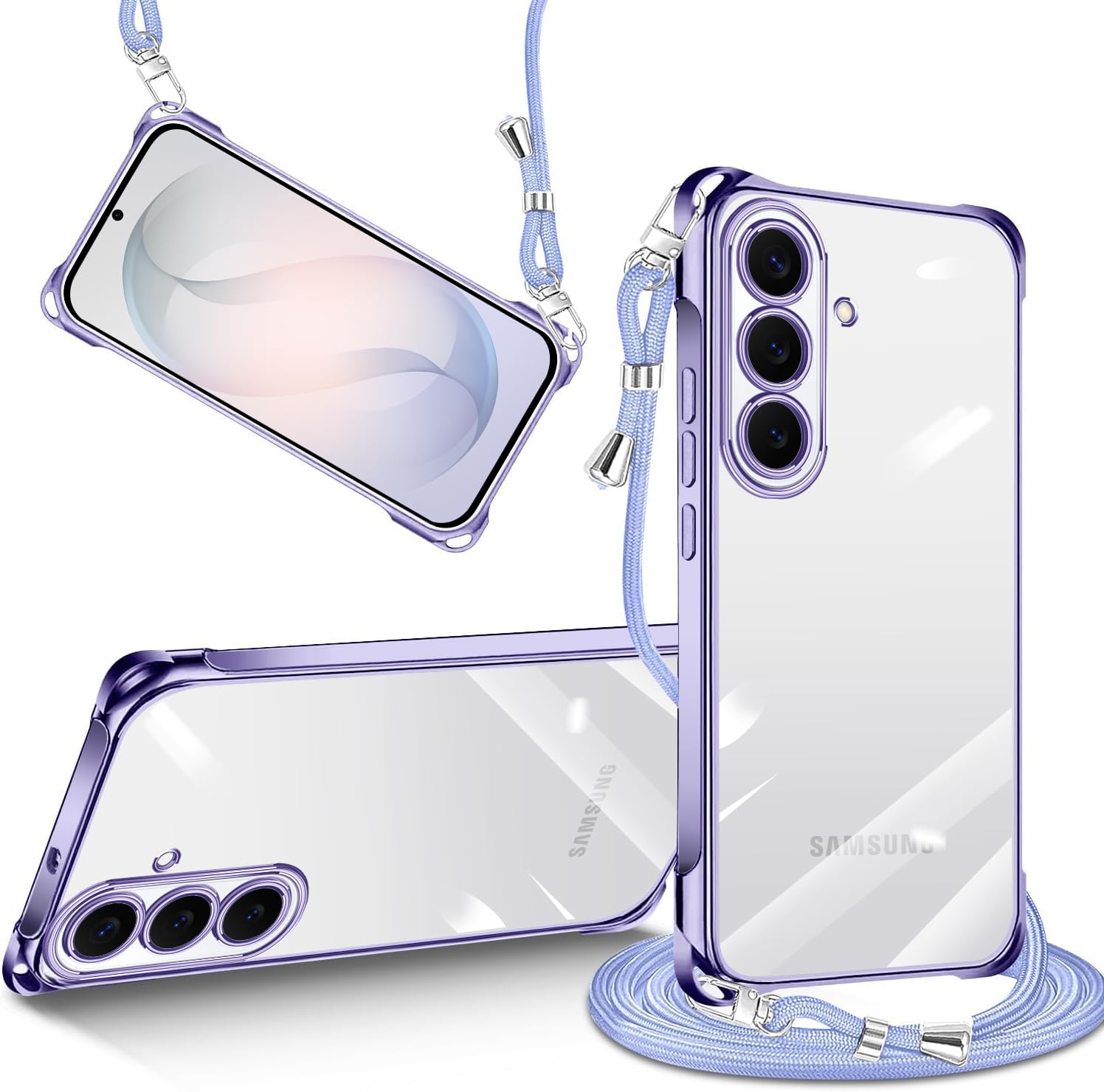tuulaasii For Galaxy S26 用 ケース クリア ショルダー SC-51G/SCG36 肩掛け 縄掛け TPU
