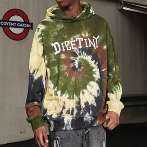 【DRIP3138】DCTY Swirl Tie-dye Pattern Embroidered Logo Hoodie