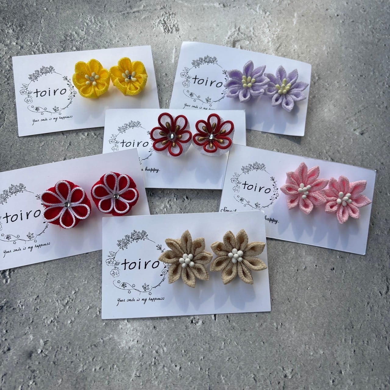 つまみ細工帯び飾り　コサージュ　ピアス　再販受付 つまみ細工帯び飾り コサージュ ピアス 再販受付 つまみ細工帯び飾り