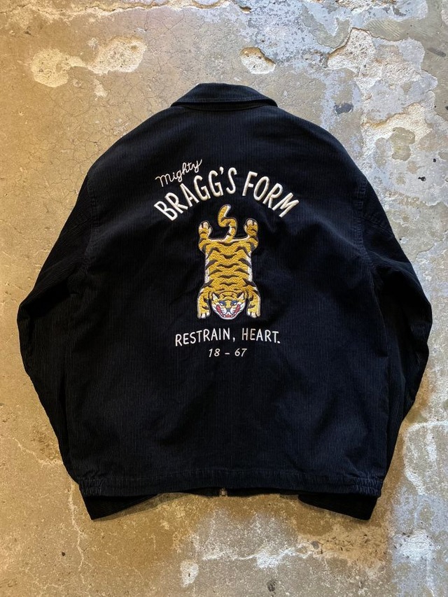 Power to the people / Corduroy zip up blouson-Tiger- / BLACK / コーデュロイ/ジャケット/スウィングトップ