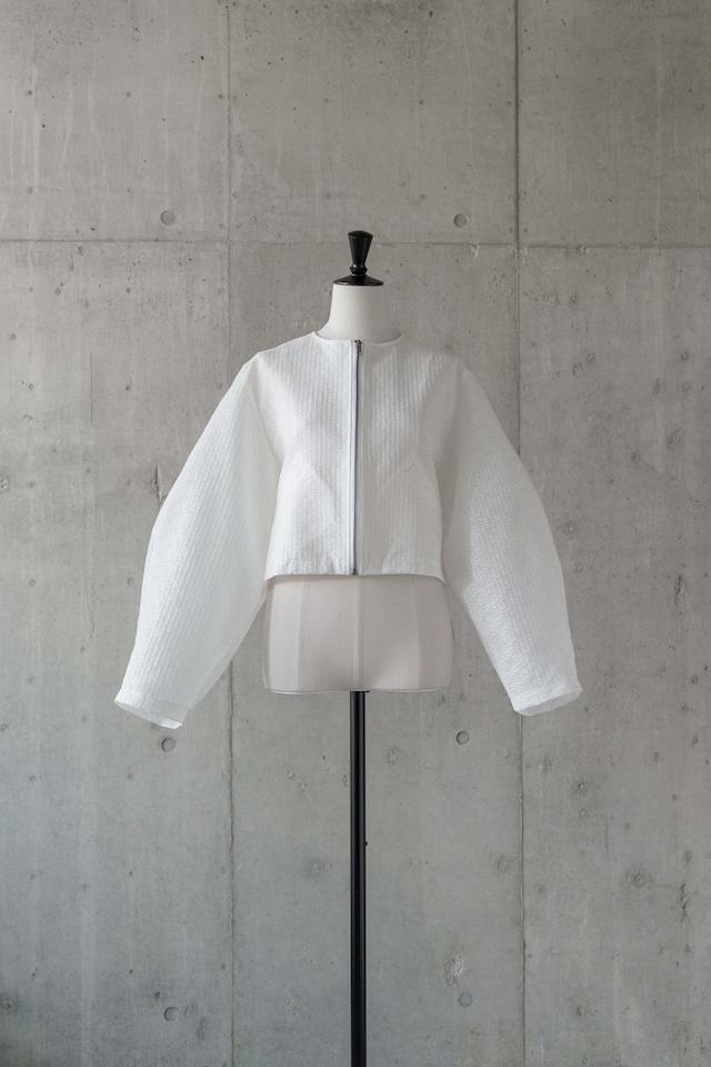 sheer jaguard blouson(white)4月中旬頃より発送