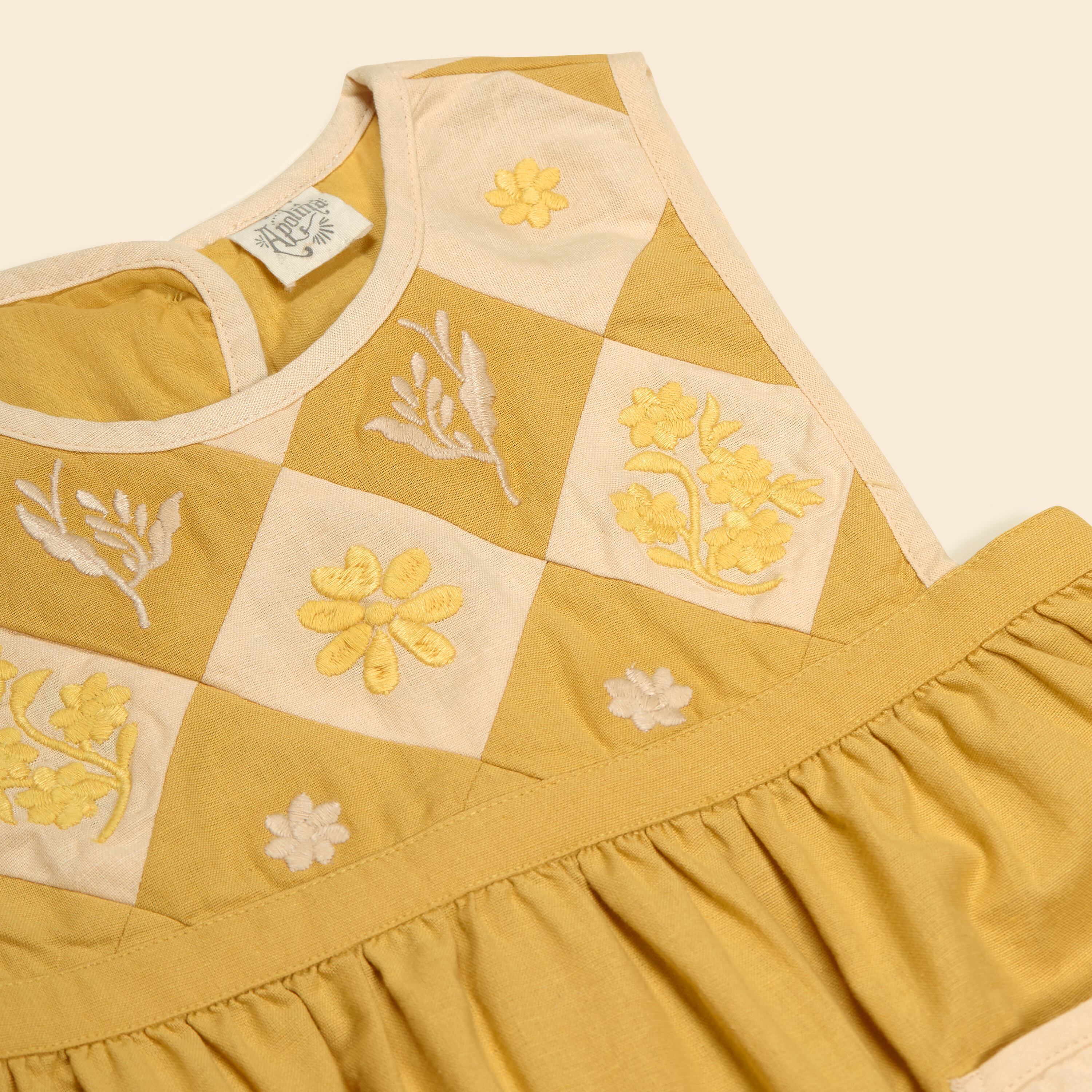 Apolina BIBI PANELLED PINAFORE - HONEY | RESONASON