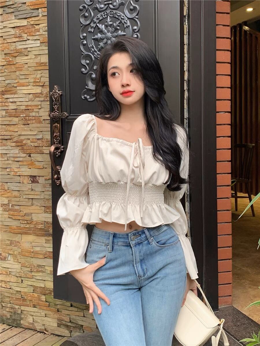 ボリューム袖 ペプラムトップス G104CT0032 | liberal style. - 韓国