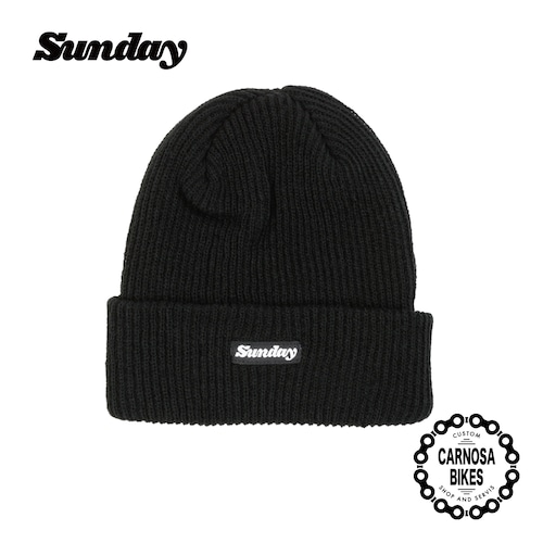 【SUNDAY BIKES】CLASSY LABEL BEANIE [クラッシーラベル ビーニー] Black