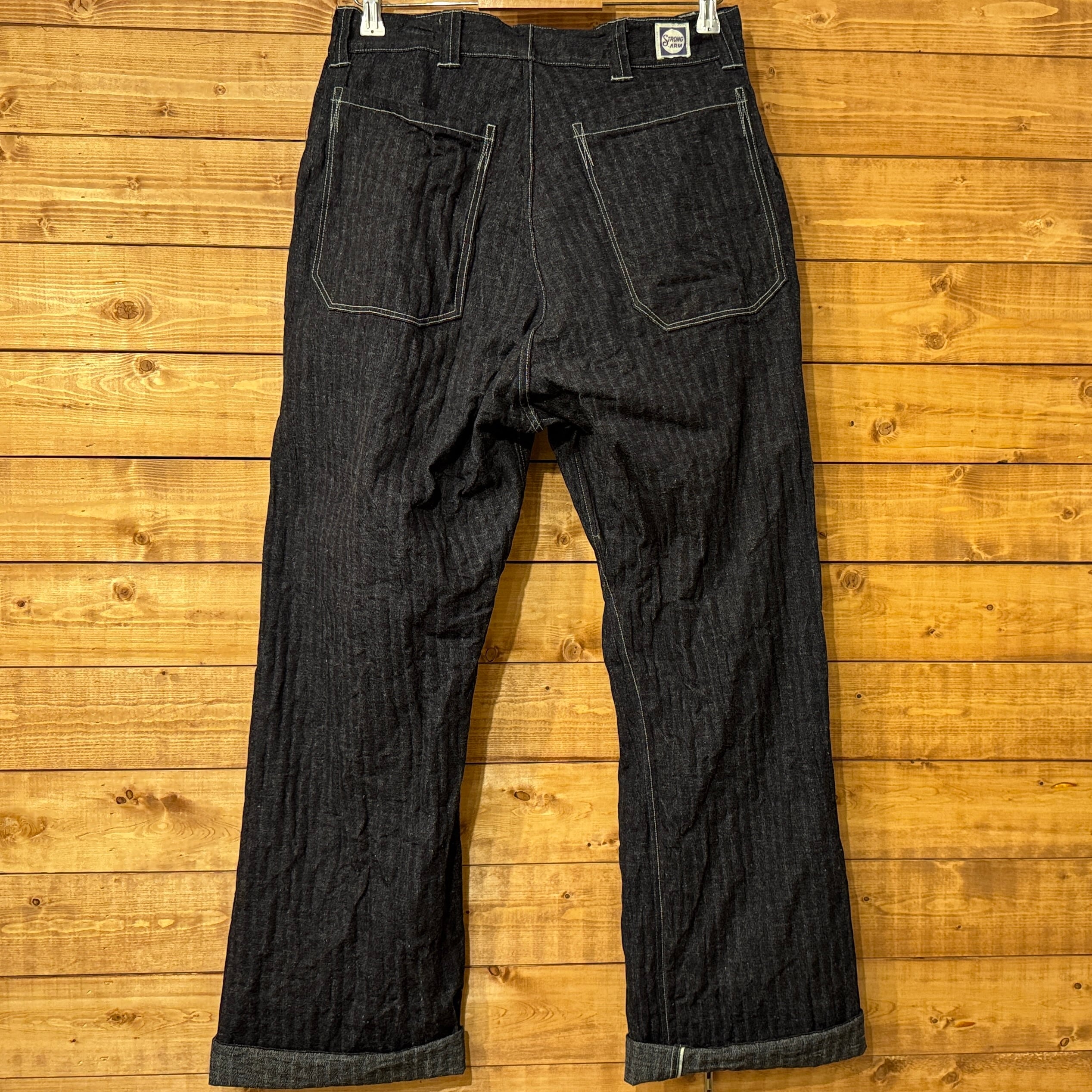 JG-01S Netmaker's Trousers ストライプデニム John Gluckow - Lot. JG-01 - 1910s Netmaker's Trousers - Stripe