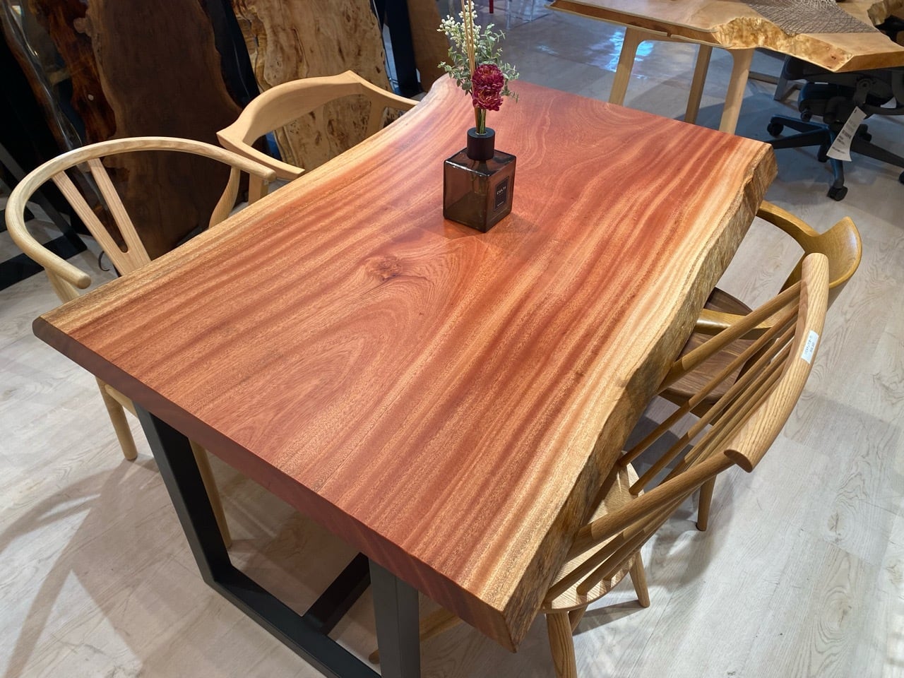 マホガニー_1400×880-910×67_青山店_テーブル天板/一枚板 231558