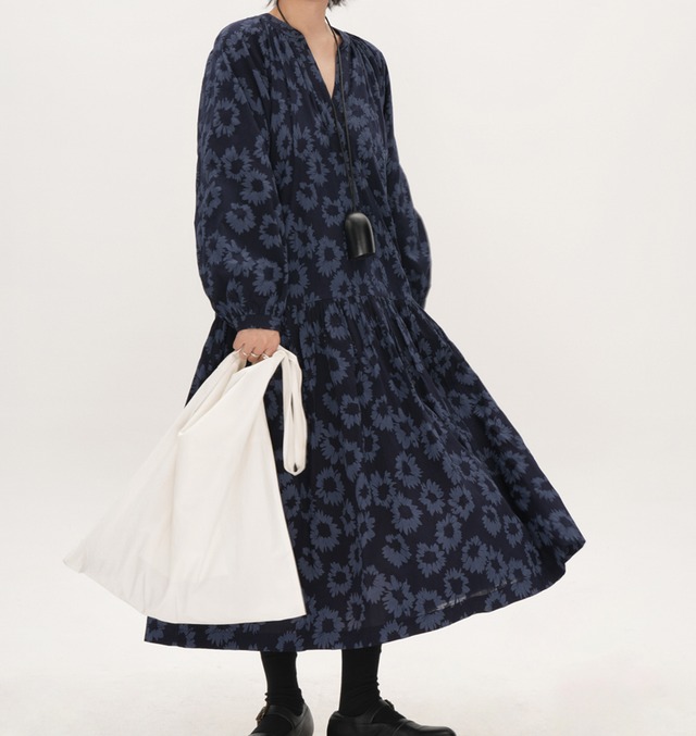 floral retro loose dress【2028091303】