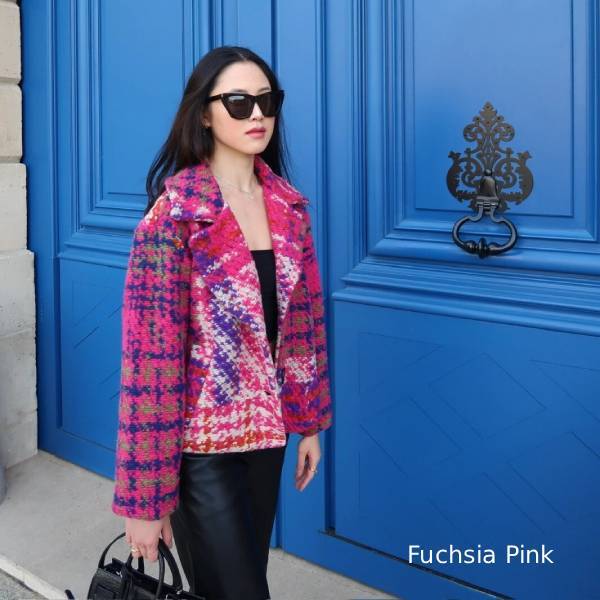 多色ツイード ウールショートコート 6色展開 レディースアウター