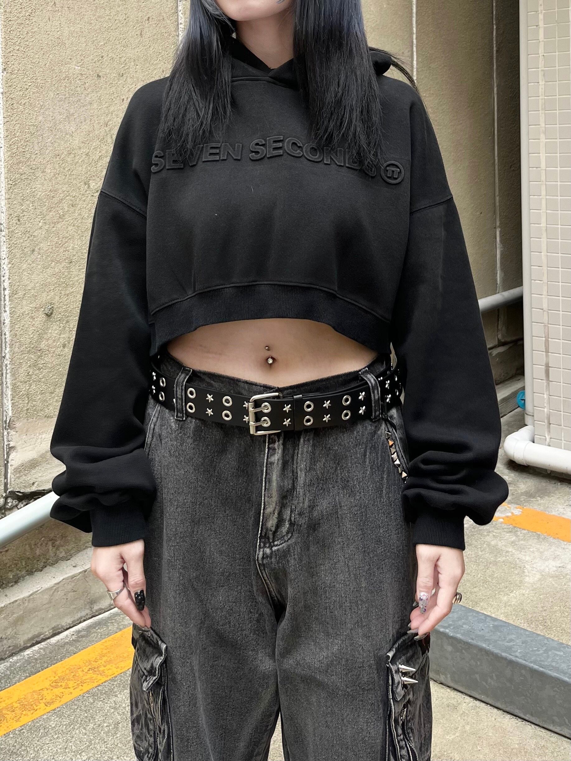 【PLANET STUDIO】logo short hoodie