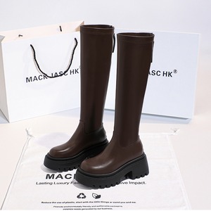 knee-high platform back zip boots la2404