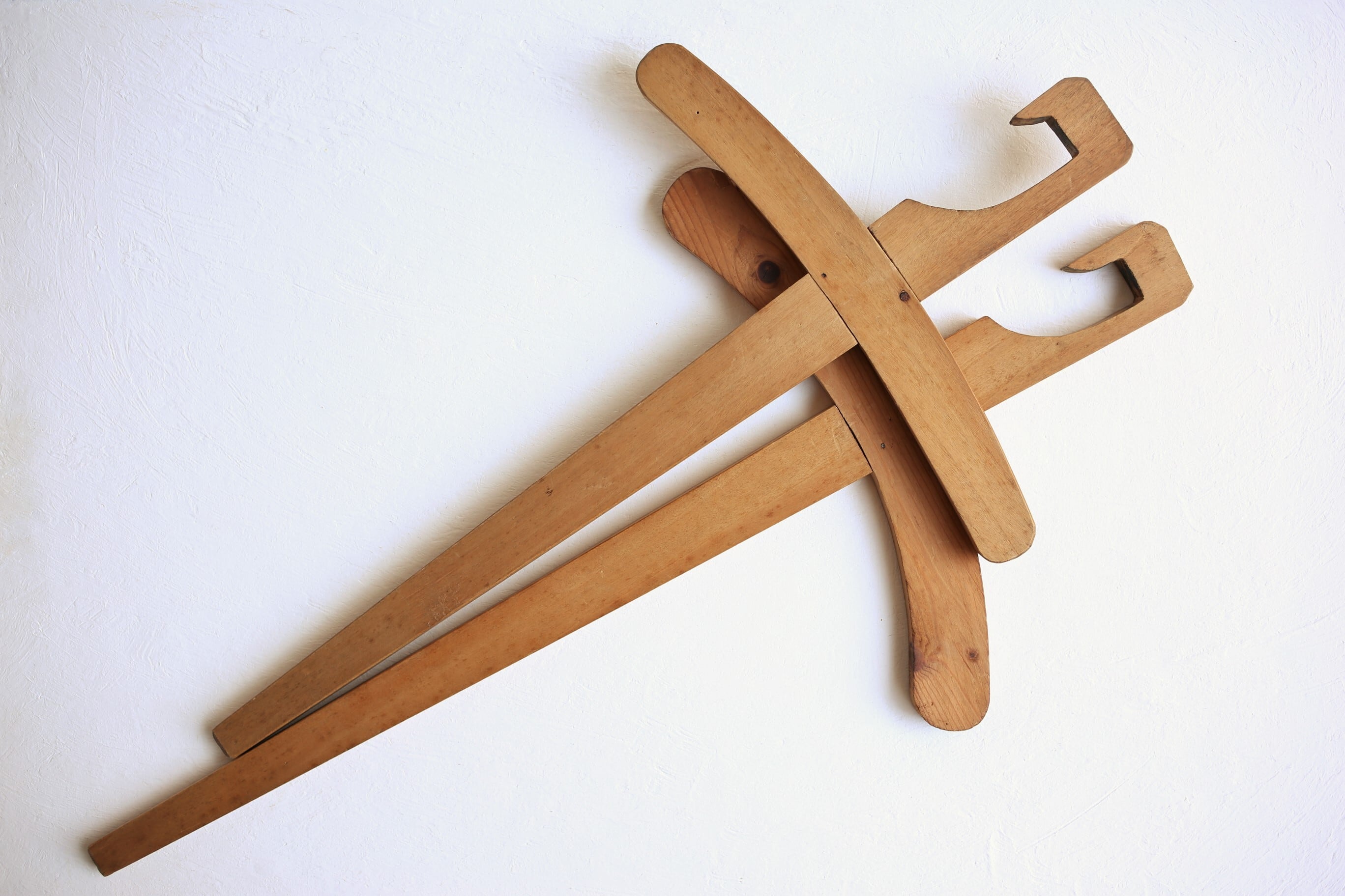 フランス アンティーク ヴィンテージ 木製 十字ハンガー 76cm N-03453a