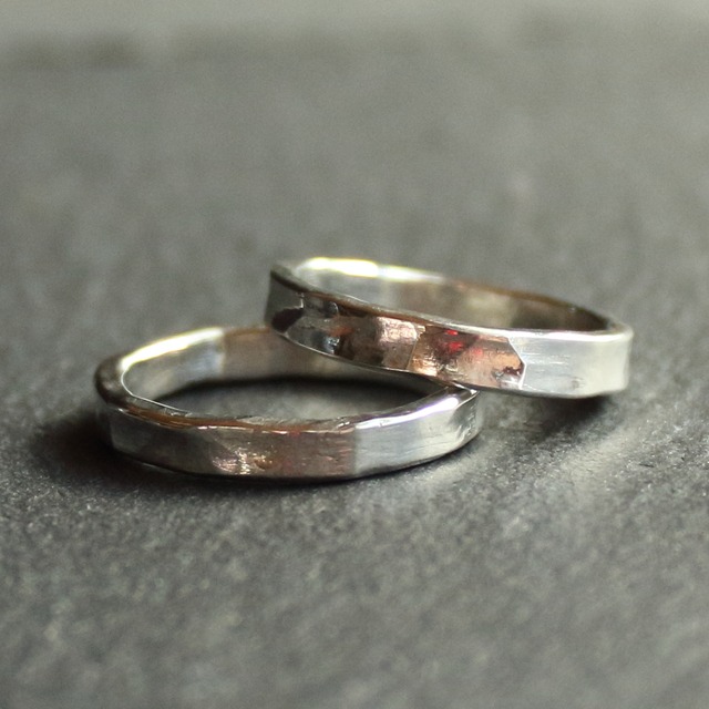 ◆錫 (スズ) × silver リング【Narrow Plate Tin Ring 】