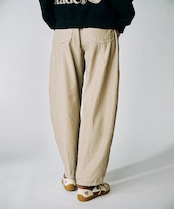 デニムライクストライプバギーパンツ (BEIGE)　CQ-49017