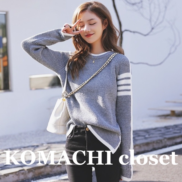 【送料無料】 セーター トレーナー ラウンジウェア 長袖 ラウンドネック サイドスリット リブニット リブ ネイビー 韓国 レディース  オルチャン かわいい 大人可愛い シンプル カジュアル 大人 上品 おしゃれ かっこいい オトナ女子 こなれ感 ラフ メンズライク スポーティー 存在感 抜け感 ベーシック S M L XL 2XL 3XL 小さいサイズ 大きいサイズ ゆったり ぽっちゃり 配色ニット グレー 春 秋 冬 通勤   公園デビュー 女子会 お泊り 休日 運動 ジム ヨガ 旅行 着回し