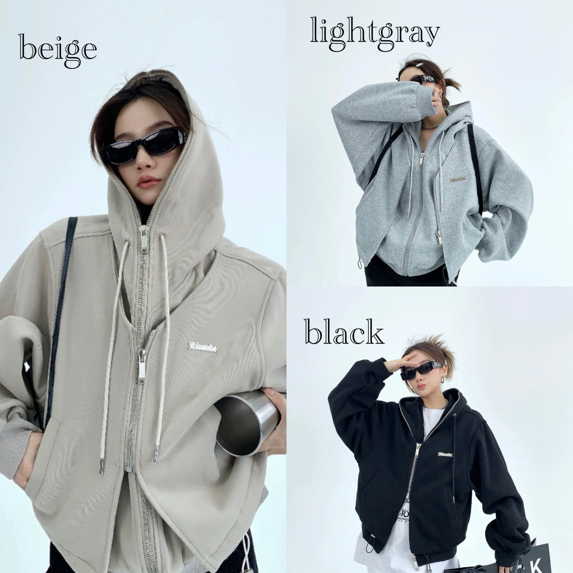 レイヤード風フード付きパーカー / 3color | jbgcompany
