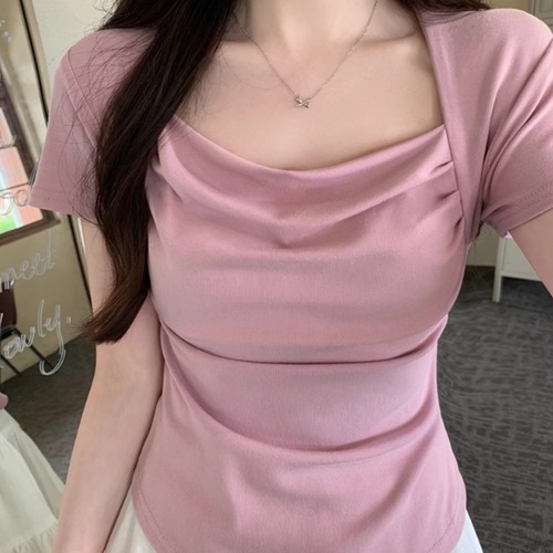 4色／ドレープスクエアネックトップス ・10503