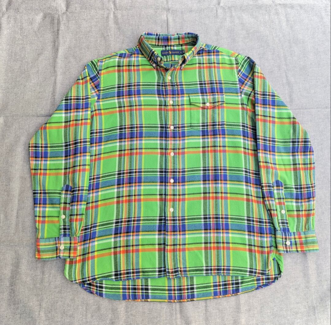 マチ付き! ralph lauren flannel shirt 小岩店