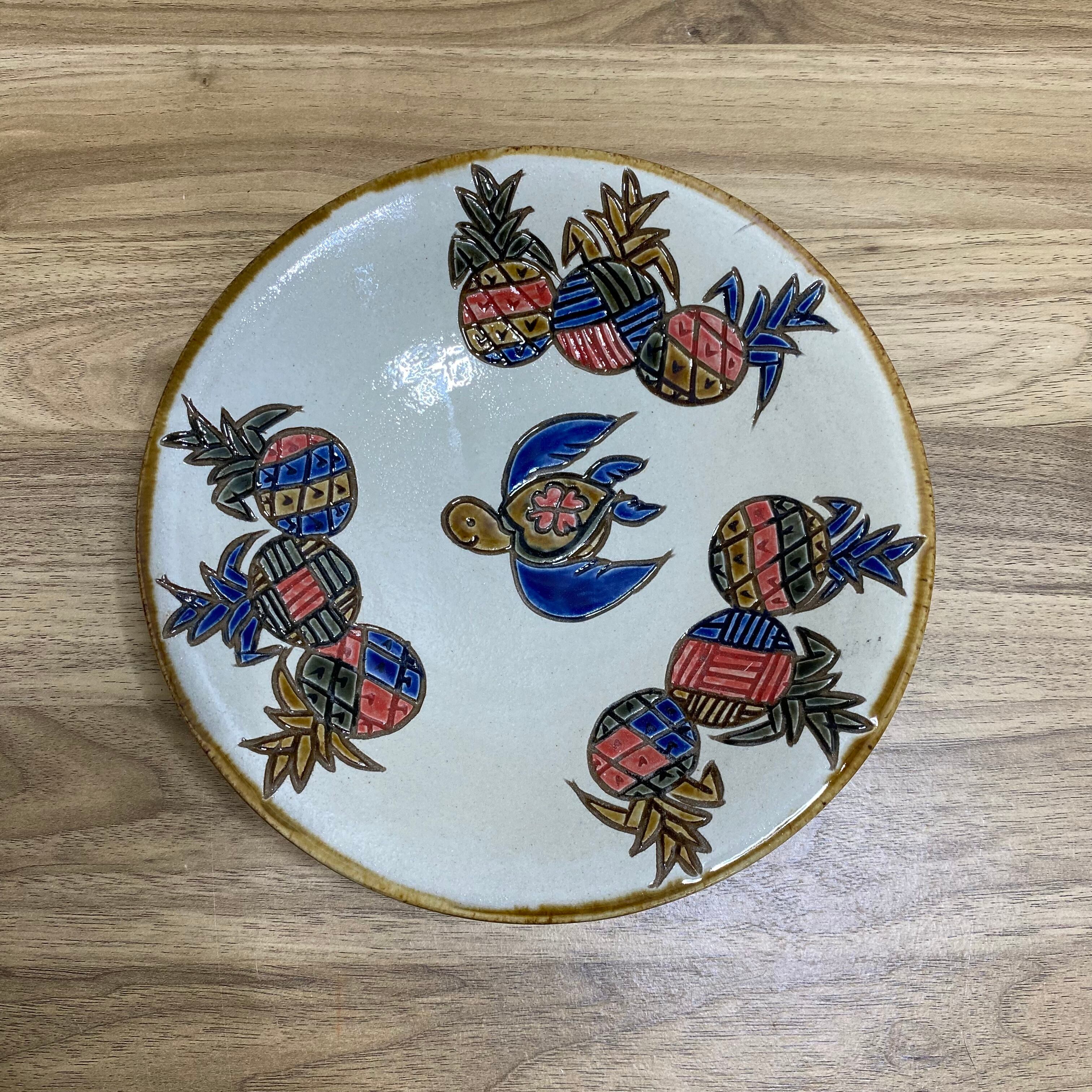 6寸皿一枚焼き 魚紋 | 陶芸工房ふじ
