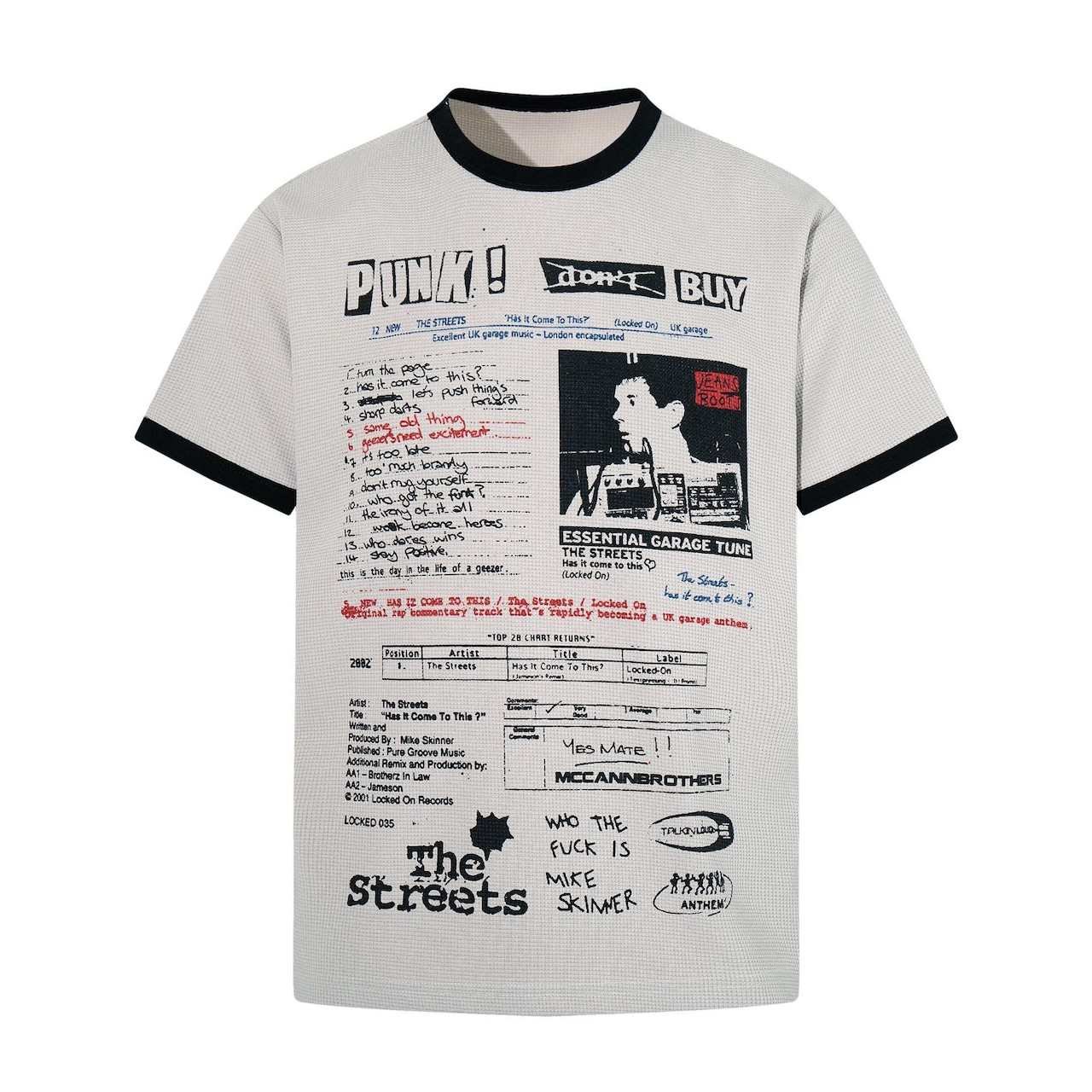 VINTAGE ストリート PUNK ワッフルTシャツ T2117