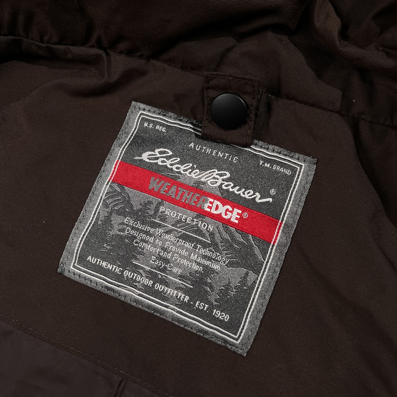 00s Eddie Bauer エディーバウアー WEATHEREDGE フード付き コート ジャケット サイズ L /ダークブラウン/メンズ/オールド