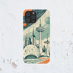 受注生産 iPhoneケース 未来都市と惑星の宇宙風景｜レトロ宇宙 RFSP029A