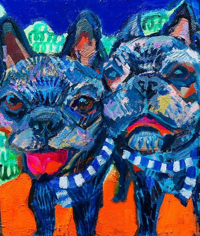OIL COLOUR | 油彩画 #現代アート #犬 #猫