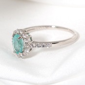 パライバトルマリン ブラジル産 リング 0.57ct D0.28ct pt900