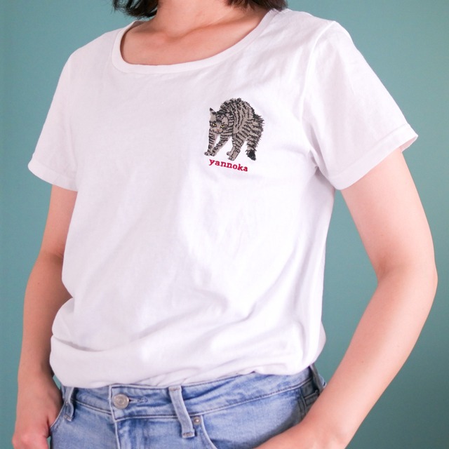 【キジトラ】やんのかステップTシャツ（白・黒）