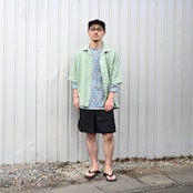 INTERIM / RAMIE SHEER LAWN HYPER BIG S/S OPEN COLLAR SHIRT