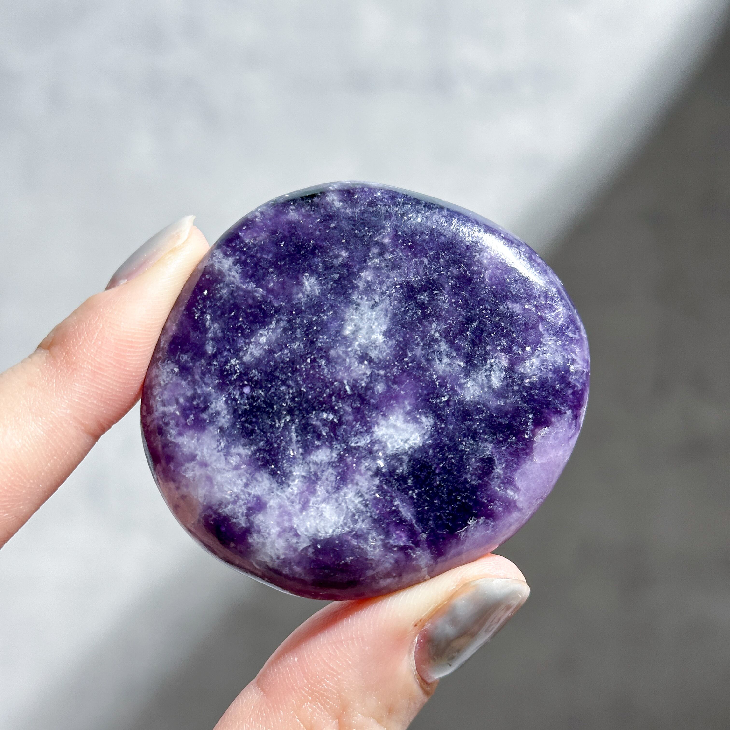 レピドライト パームストーン03◇Lepidolite palm stone◇天然石・鉱物・パワーストーン◇