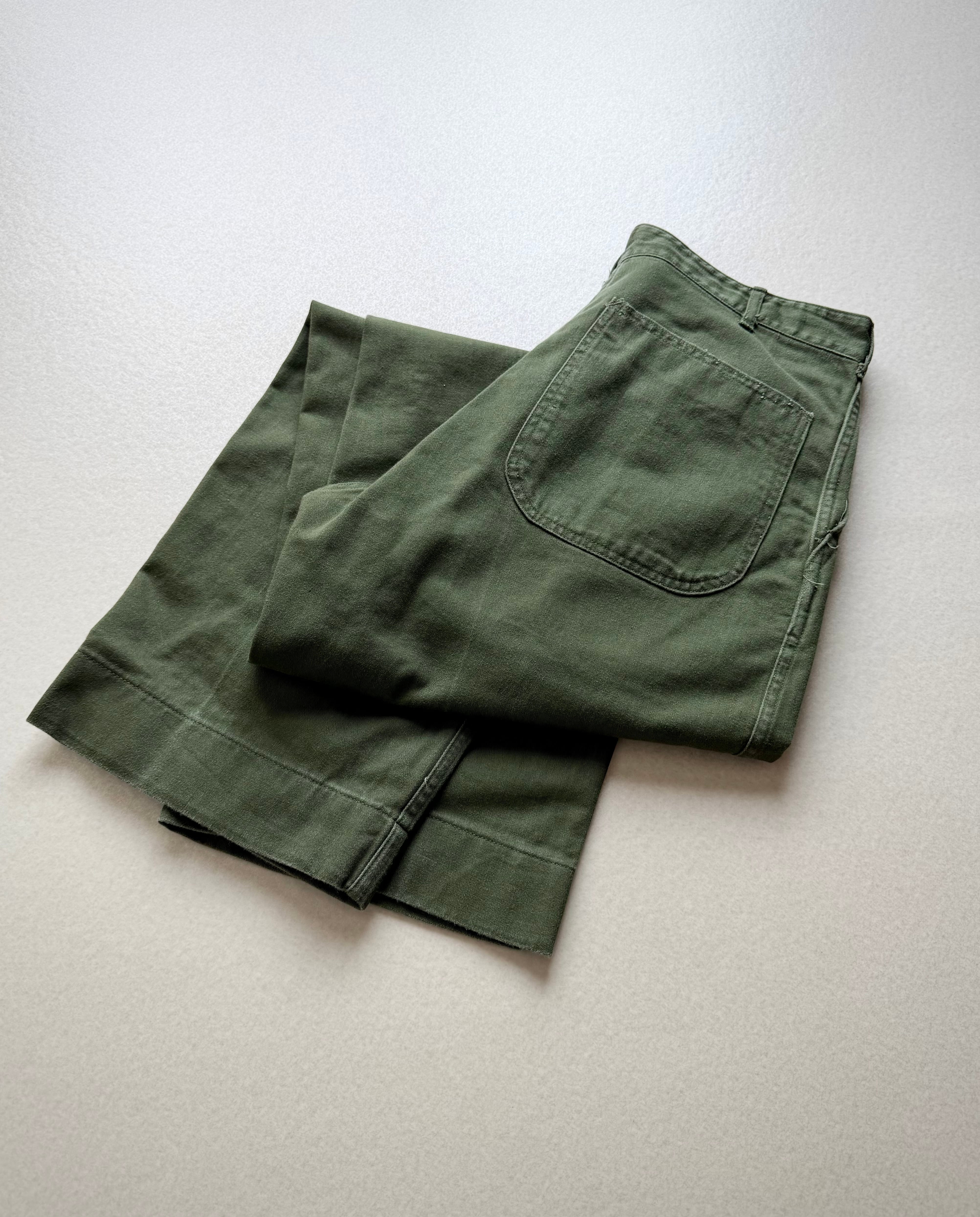 50s “ USMC ” P-53 HBT UTILITY TROUSERS OLD MILITARY VINTAGE 米軍